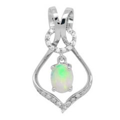 Opal silver pendant